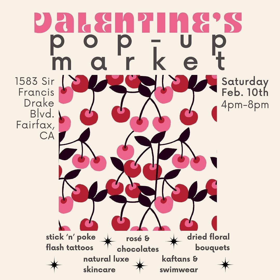Hosting a lil Valentine&rsquo;s party at my studio on Saturday Feb. 10th, 4-8pm 
🌹 💕 🍫 🧁 💘 💌 &hearts;️🍷 
Sip n Shop (women-owned) brands 
+ Stick &lsquo;n&rsquo; poke flash tats (look out for an email with details to reserve a spot if you&rsqu