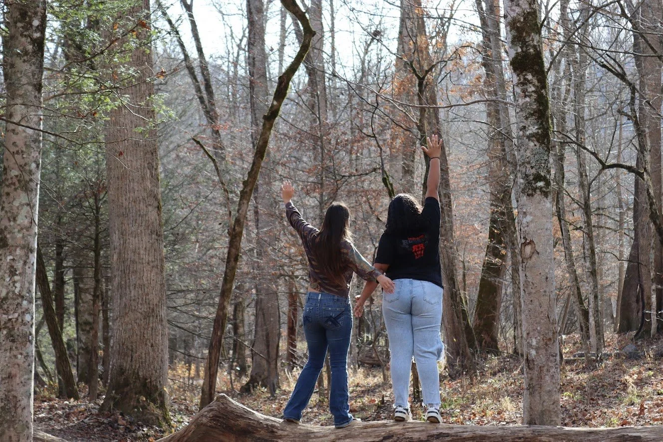 AL and JT on Log .jpg