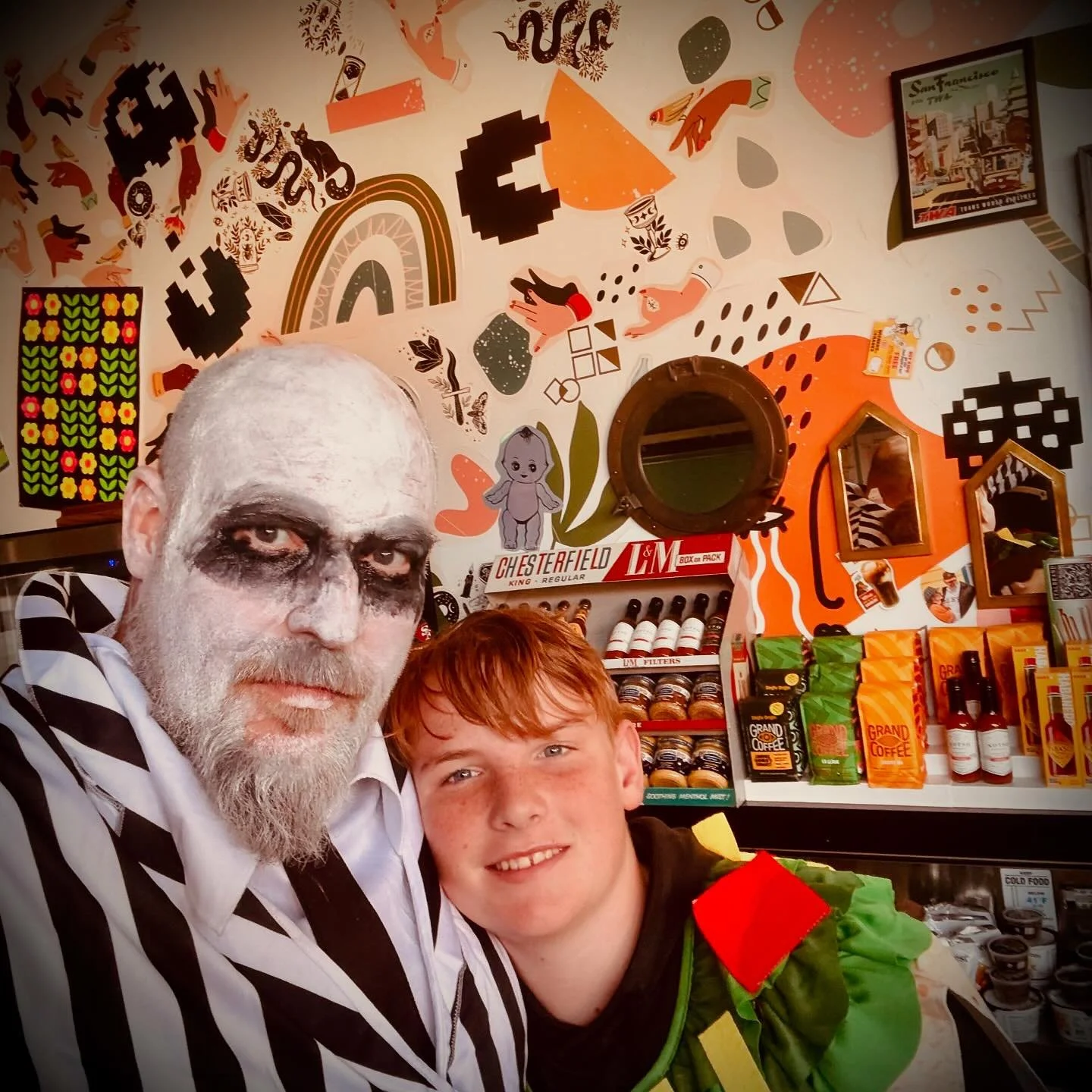 Come ham it up with a cheesy Halloween hello! We&rsquo;re around for a pit stop on this scary fun night.