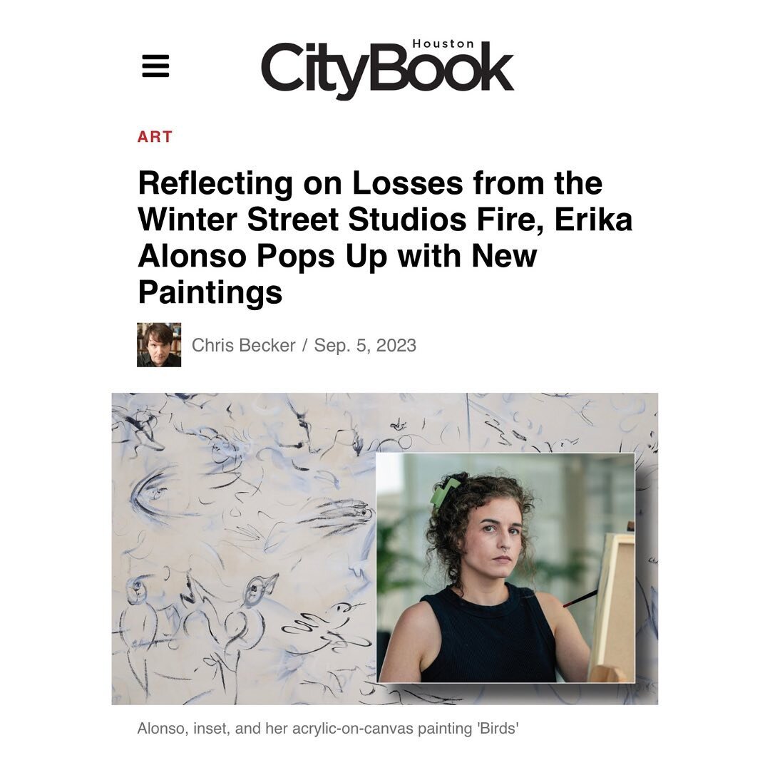 This Friday | &quot;Birds Are People Too&quot; a solo exhibition by Erika Alonso. 

Thank you City Book @houstoncitybook and @beckeresque 

BASED IN HOUSTON, Cuban-American painter Erika Alonso is a self-taught, self-described &quot;painterly painter