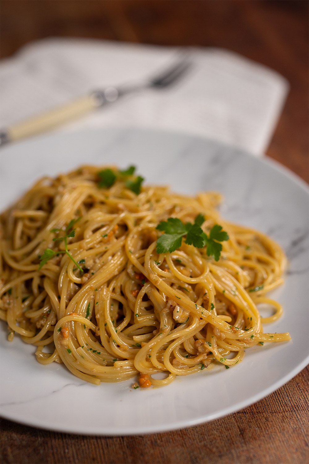CHILLI SCALLOPS & WHITE WINE SPAGHETTI