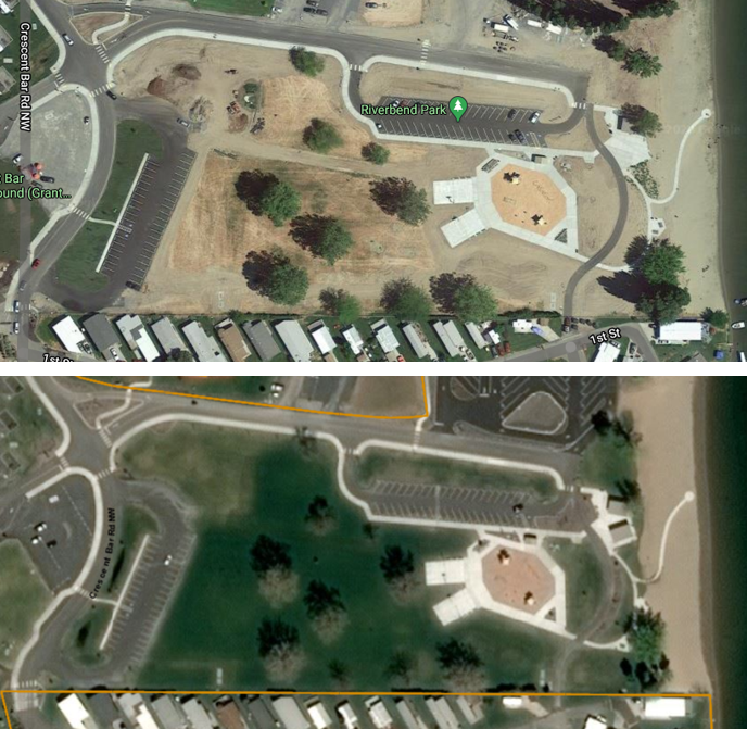 Riverbend Park before and after