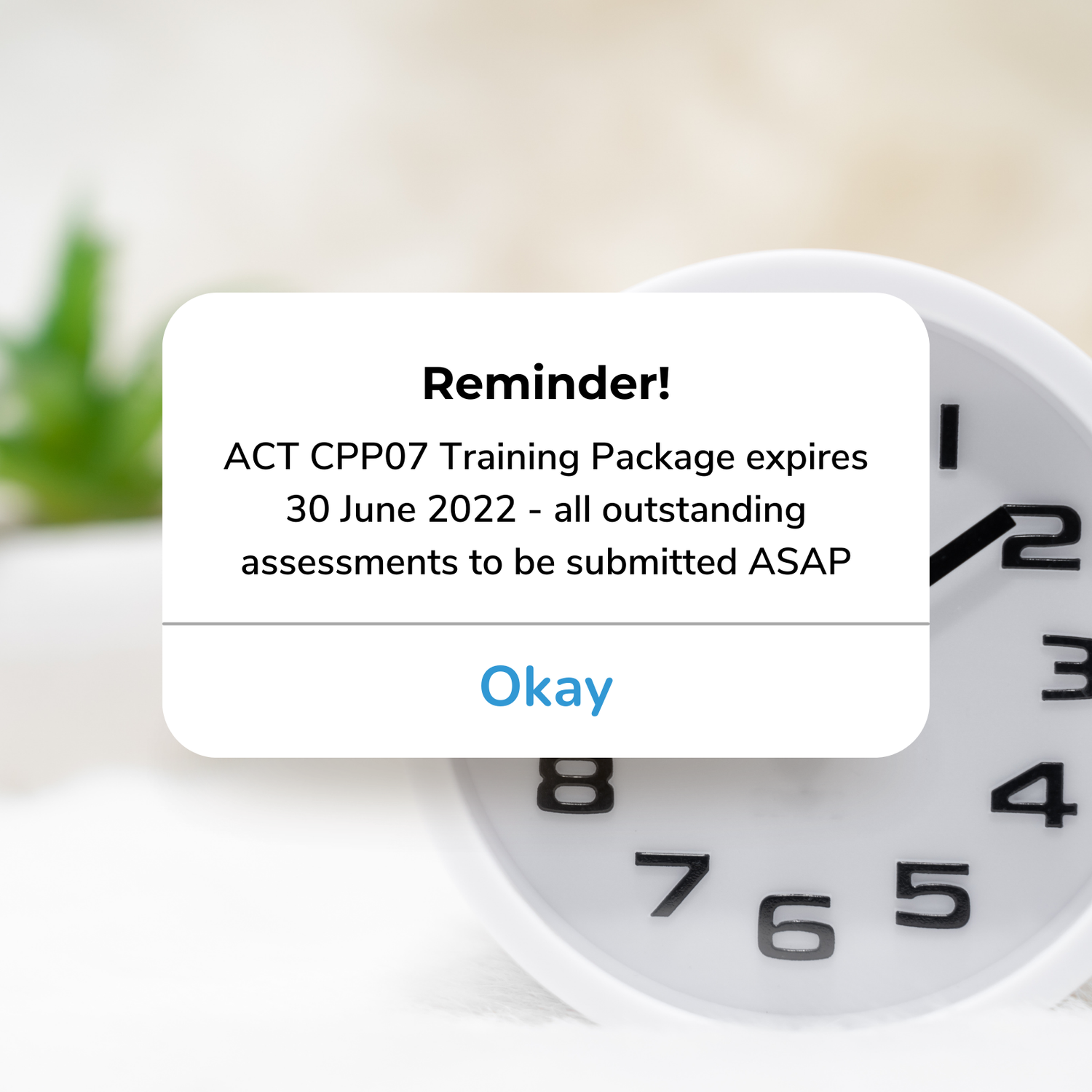 1 June 2022An important update for students yet to complete their ACT course (CPP07 Property Serv...