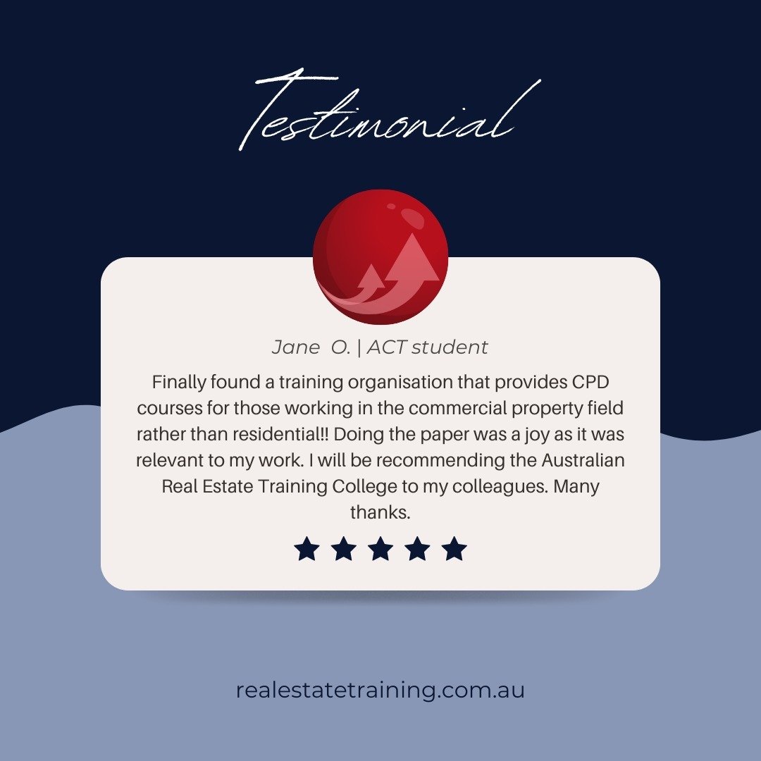 Thank you for the considerate words, Jane ✨😍

Enrol today 💻 Licensing and entry-level courses are available, as well as CPD for relevant states!

Visit our website to read more testimonials or leave us feedback (About &gt; Testimonials) 🗣

🔗 real