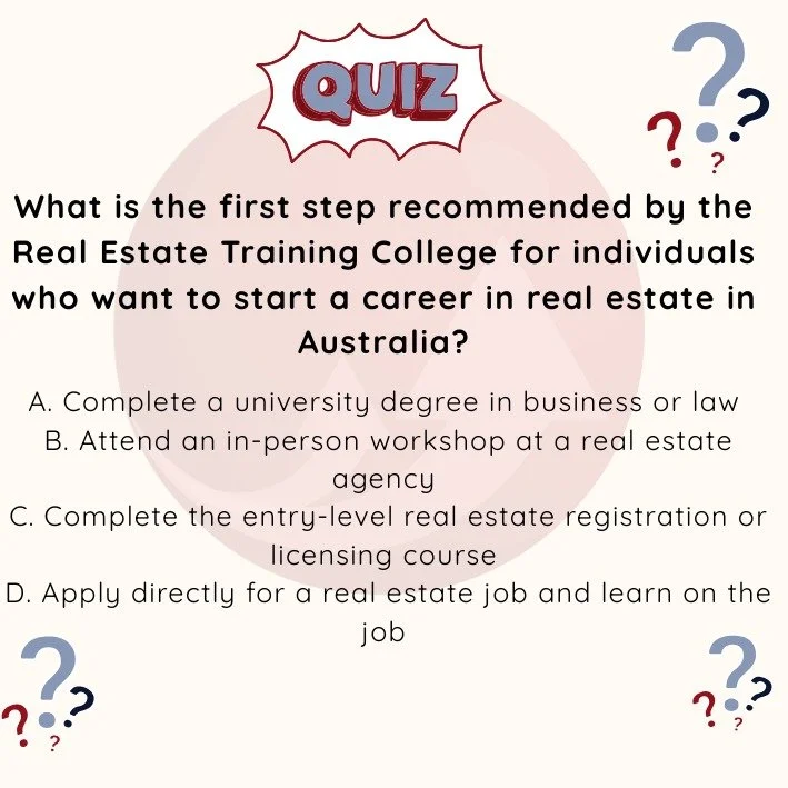 AUGUST QUIZ QUESTION!!

Simply share this post to your story, tag a friend in the comments and send your answer to quiz@realestatetraining.com.au for your chance to win!!

Winner will be announced in next months newsletter.

Goodluck 😊