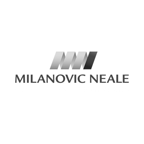 Milanovic Neale logo with stylized initials and text.