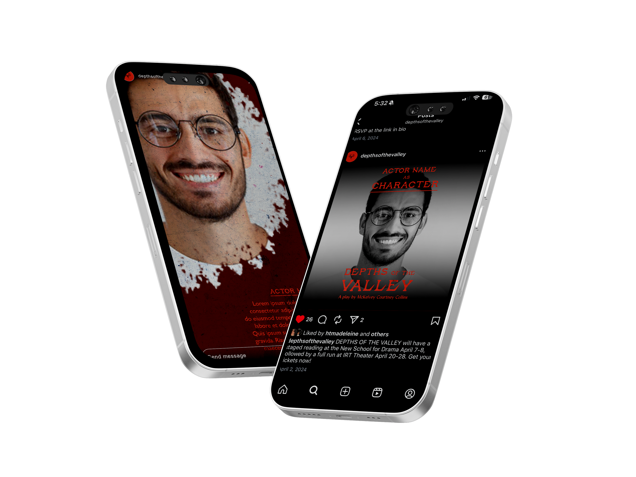 Social media posts for feed and stories