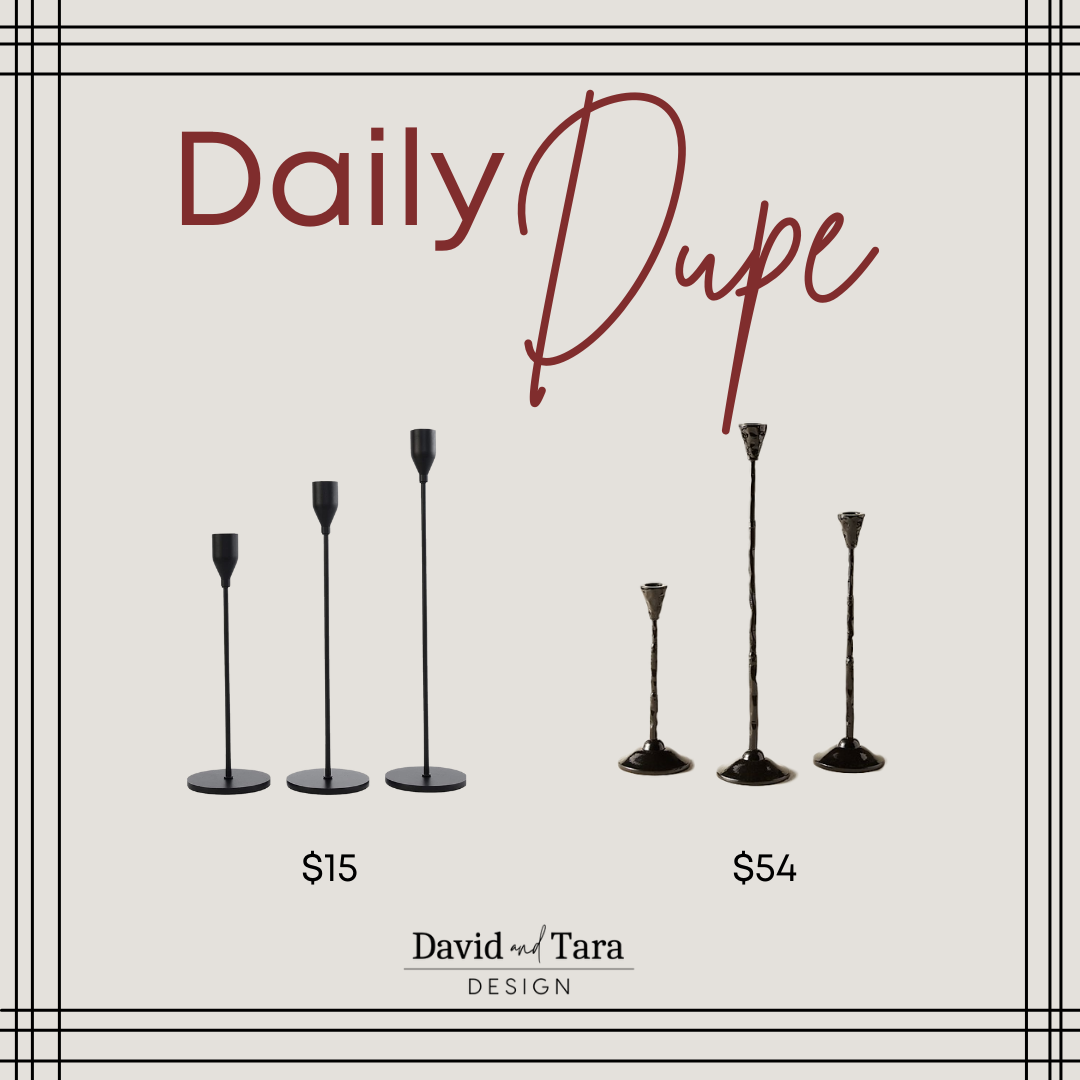 Tapered Black Candle Holder Sets