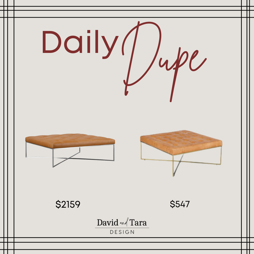 Modern Leather Top Ottoman