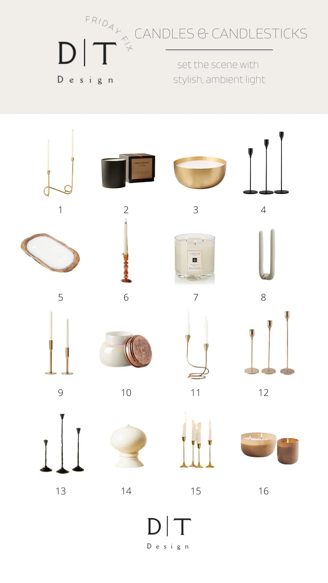 Favorite Classic Modern Candle &amp; Candlesticks