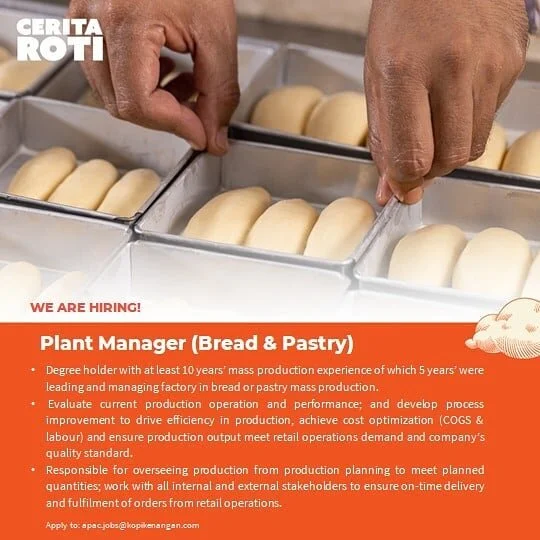 Are you currently a Factory Manager/ Factory Director running a food manufacturing plant?  Do you have experience in scaling up mass food manufacturing through engineering work process, driving improvement through engineering, quality control and ens