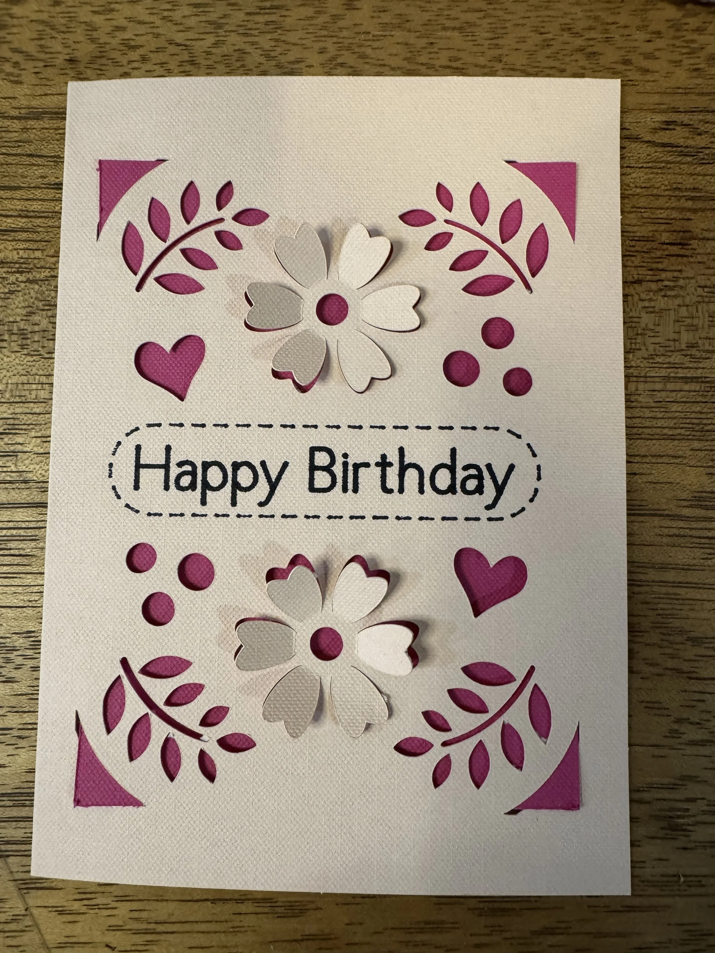Happy Birthday Floral Cutout Card