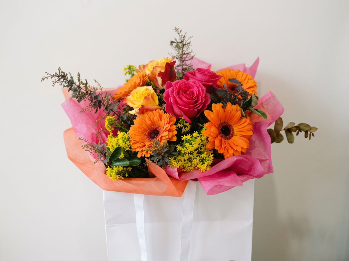 Bold and Vibrant Flower Bag