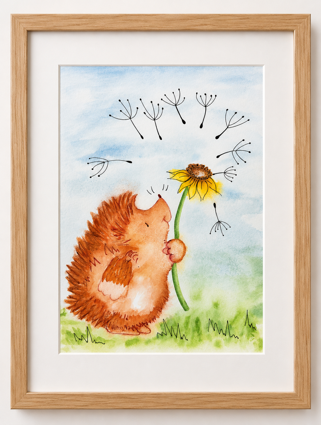 Hedgehog Watercolour Print