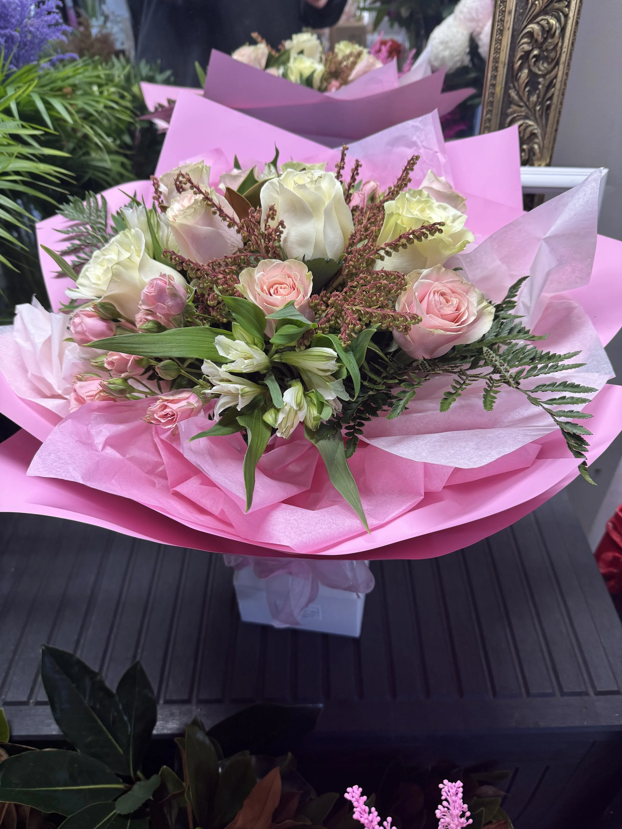 Elegance in Bloom: Pink and White Roses