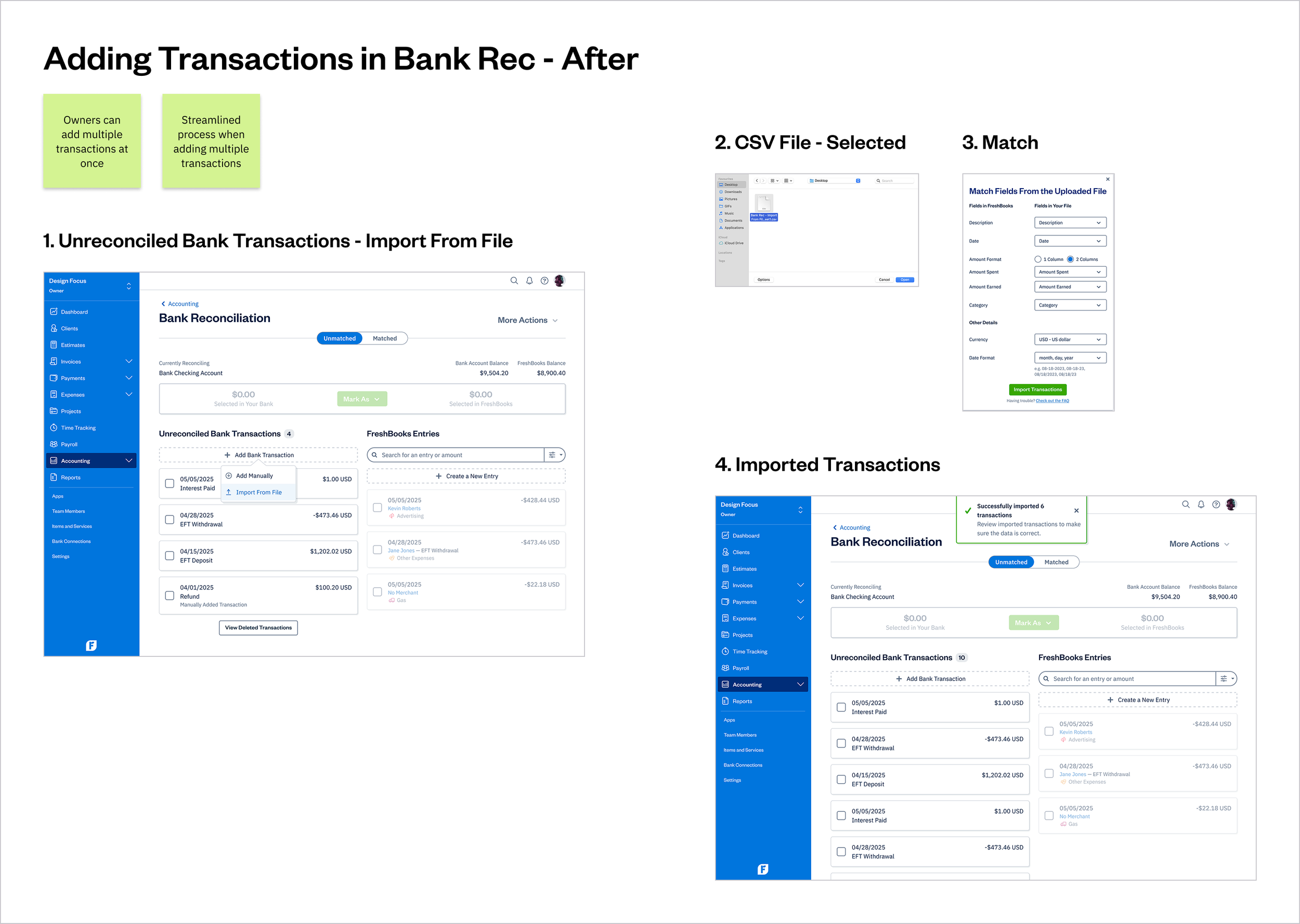 Bank Reconciliation - Adding Transactions - After