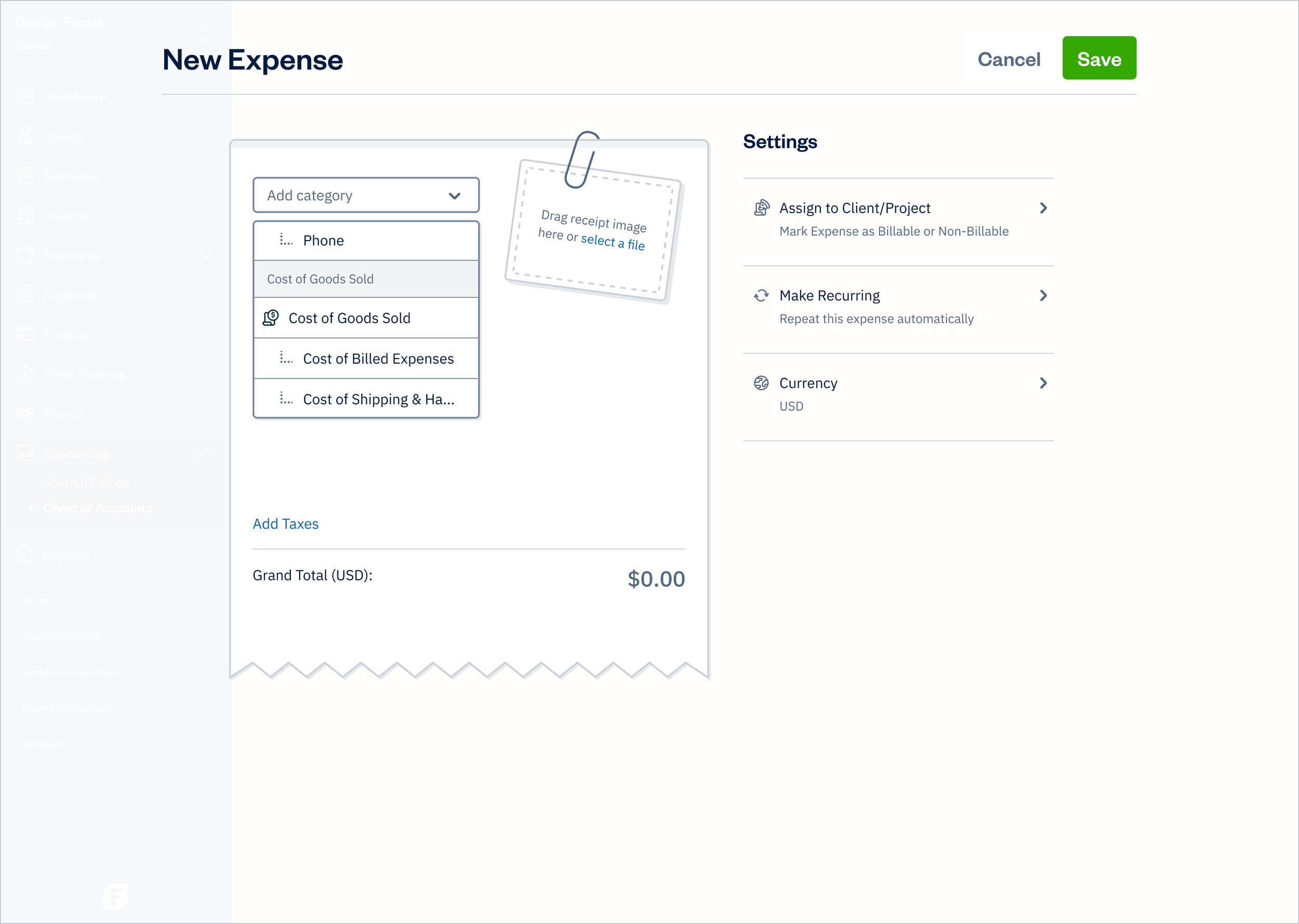 Expense Category - Cost of Goods Sold