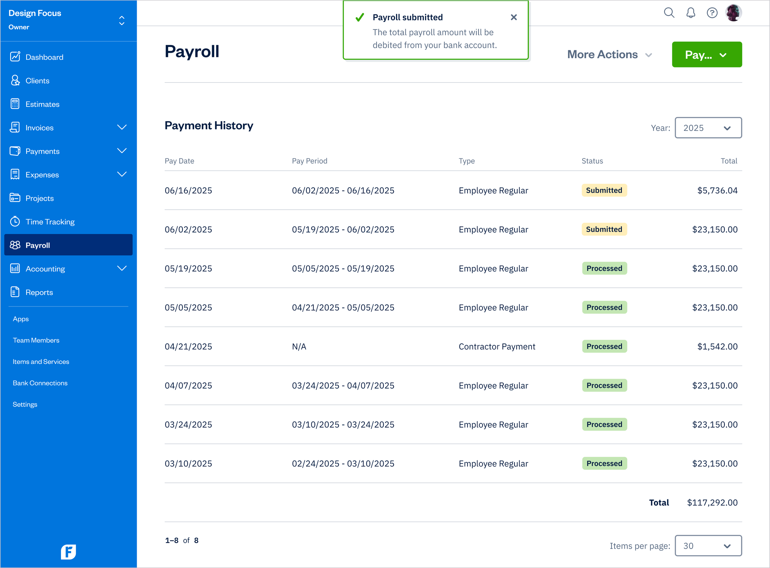 Payroll - Submitted