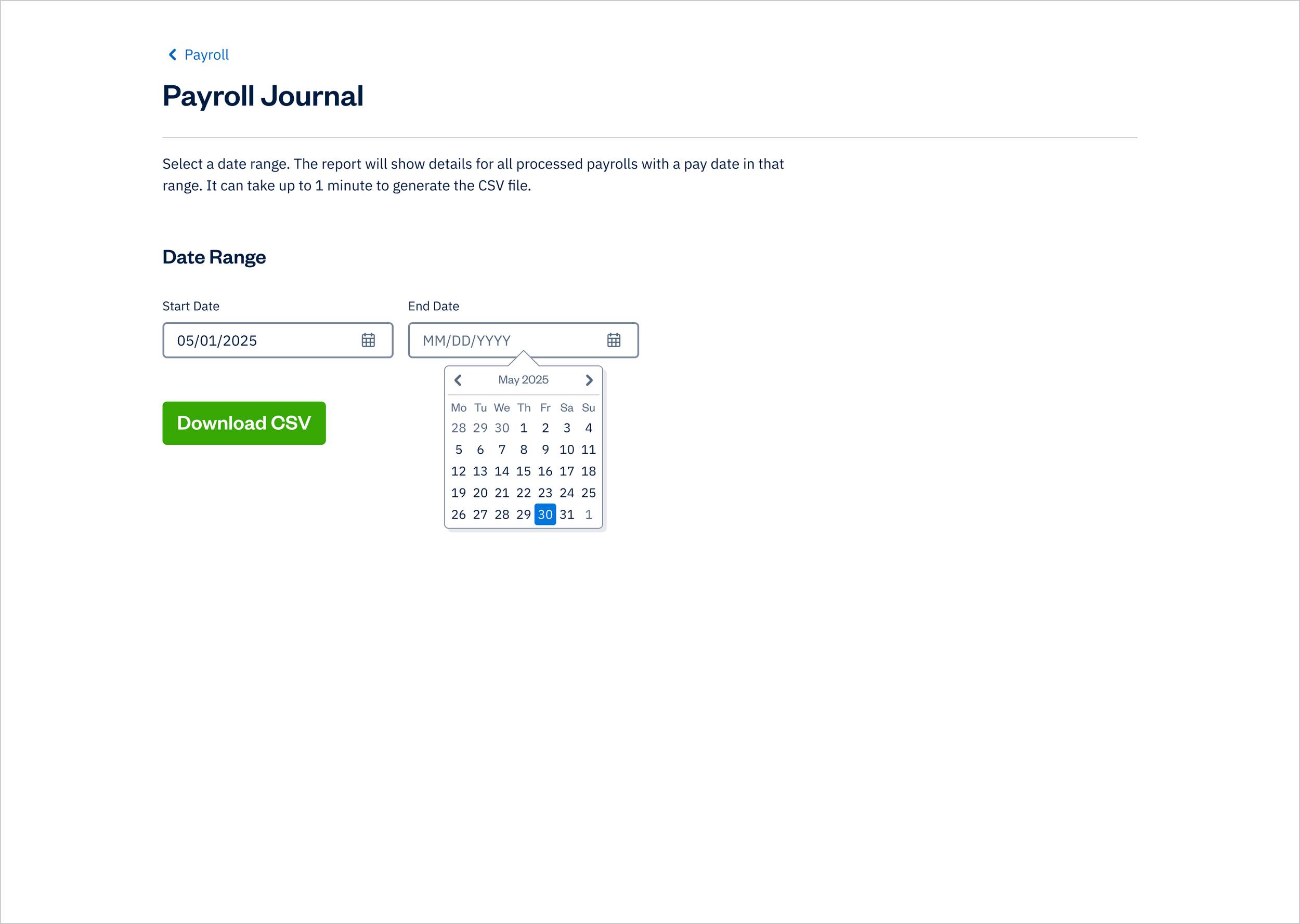 Payroll Journal Report