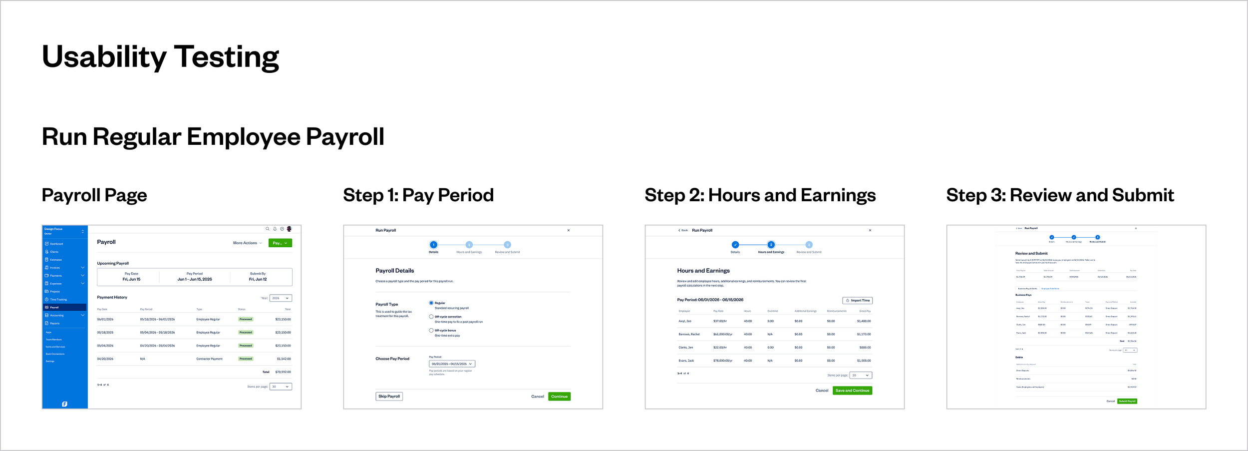 Payroll - Usability Testing