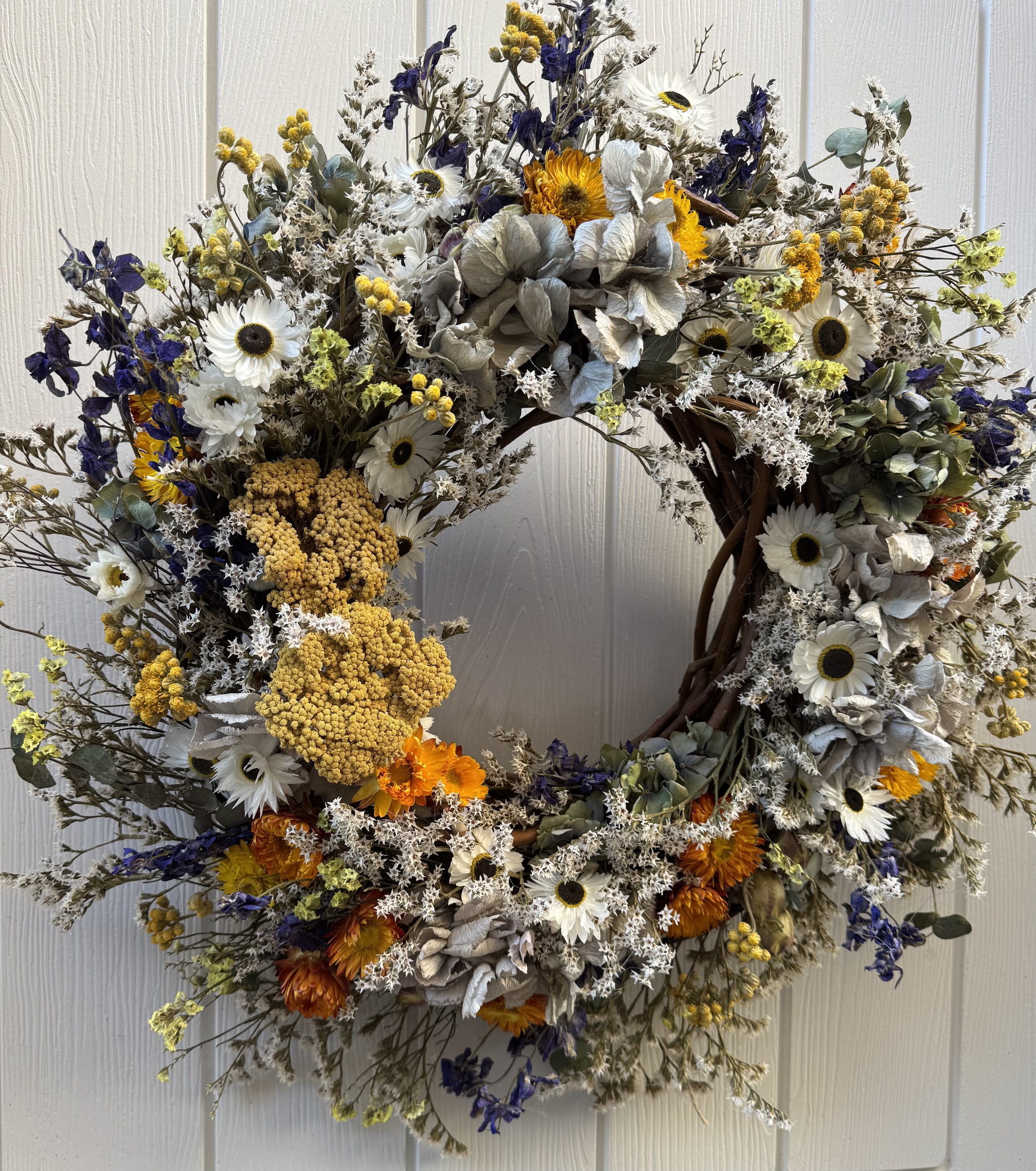 Seasonal dried wreath