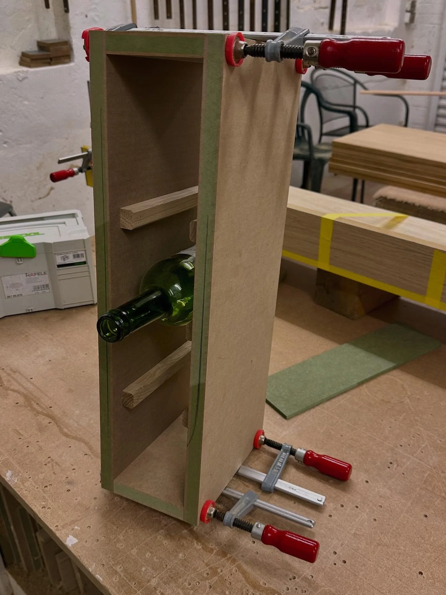 Never underestimate the importance of R&amp;D. #workshop #workshoplife #winecellardesign #understairsstorage #cabinetmaker