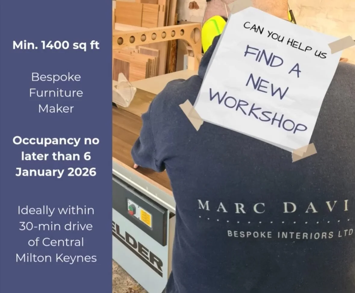 We&rsquo;ve been out and about looking at units but we&rsquo;re yet to find a space that welcomes a business that makes dust (despite us extracting it) and noise.  Landlords are most keen to see industrial units which are rented for storage or wareho