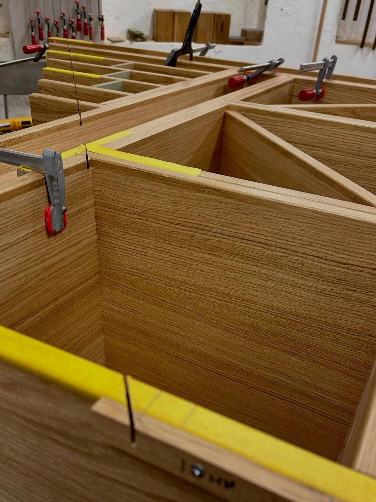 Great to be back on our wine cellar project. Had a few weeks off this one waiting for other trades but now it&rsquo;s all go. #winecellardesign #bespokecabinetry #understairs #bespokeinteriors