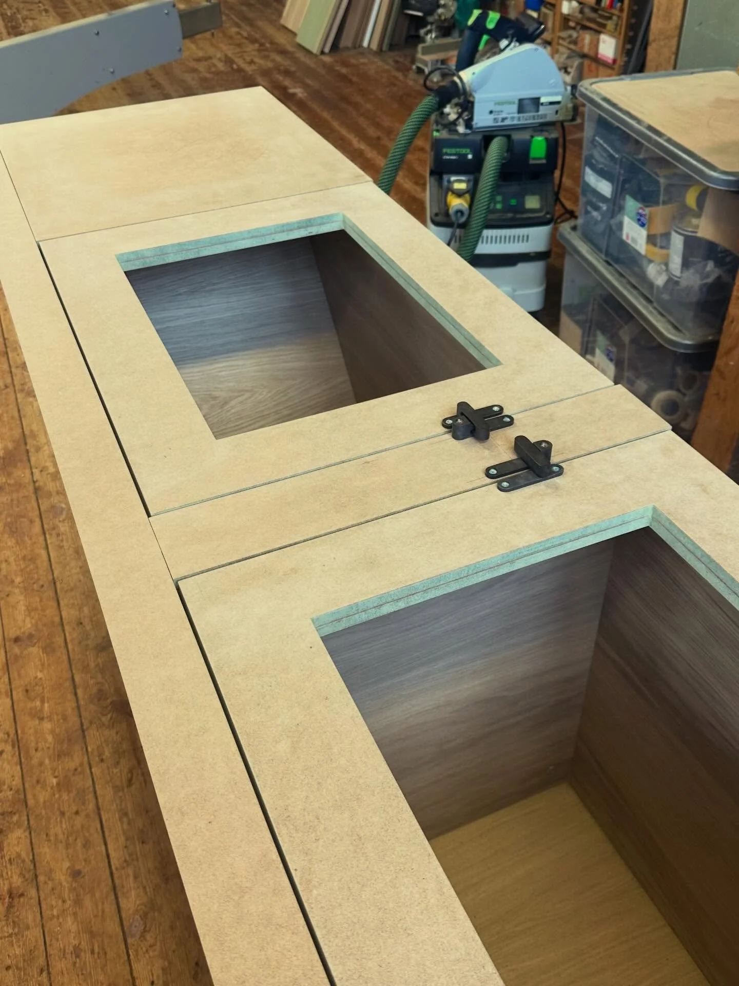 A great end to the week. Believe it or not this will be a window seat with an extra surprise. #bespokeinteriors #workshoplife #friday