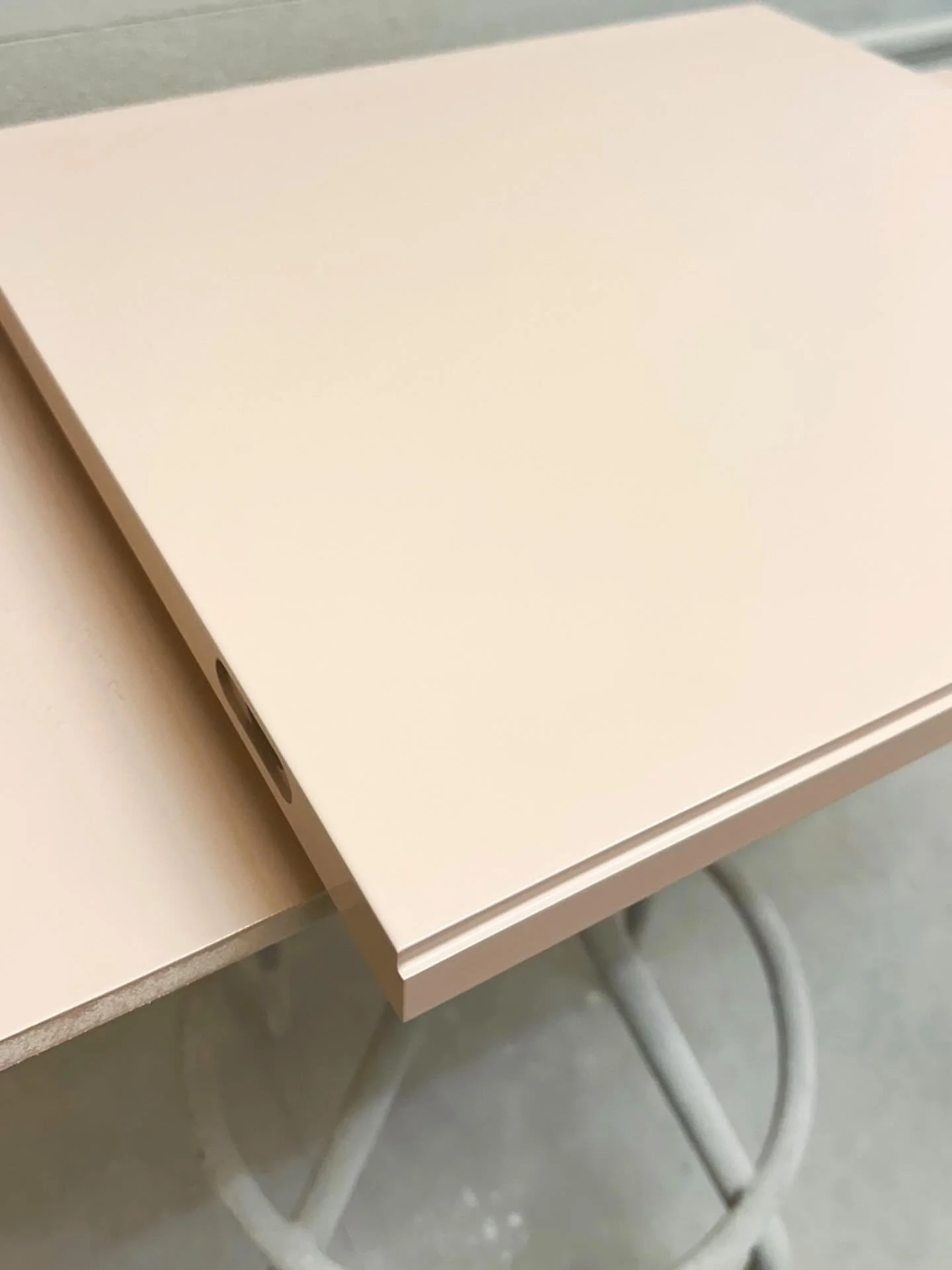 Lovely colour in the paint room today for our window seat project. #bespokeinteriors