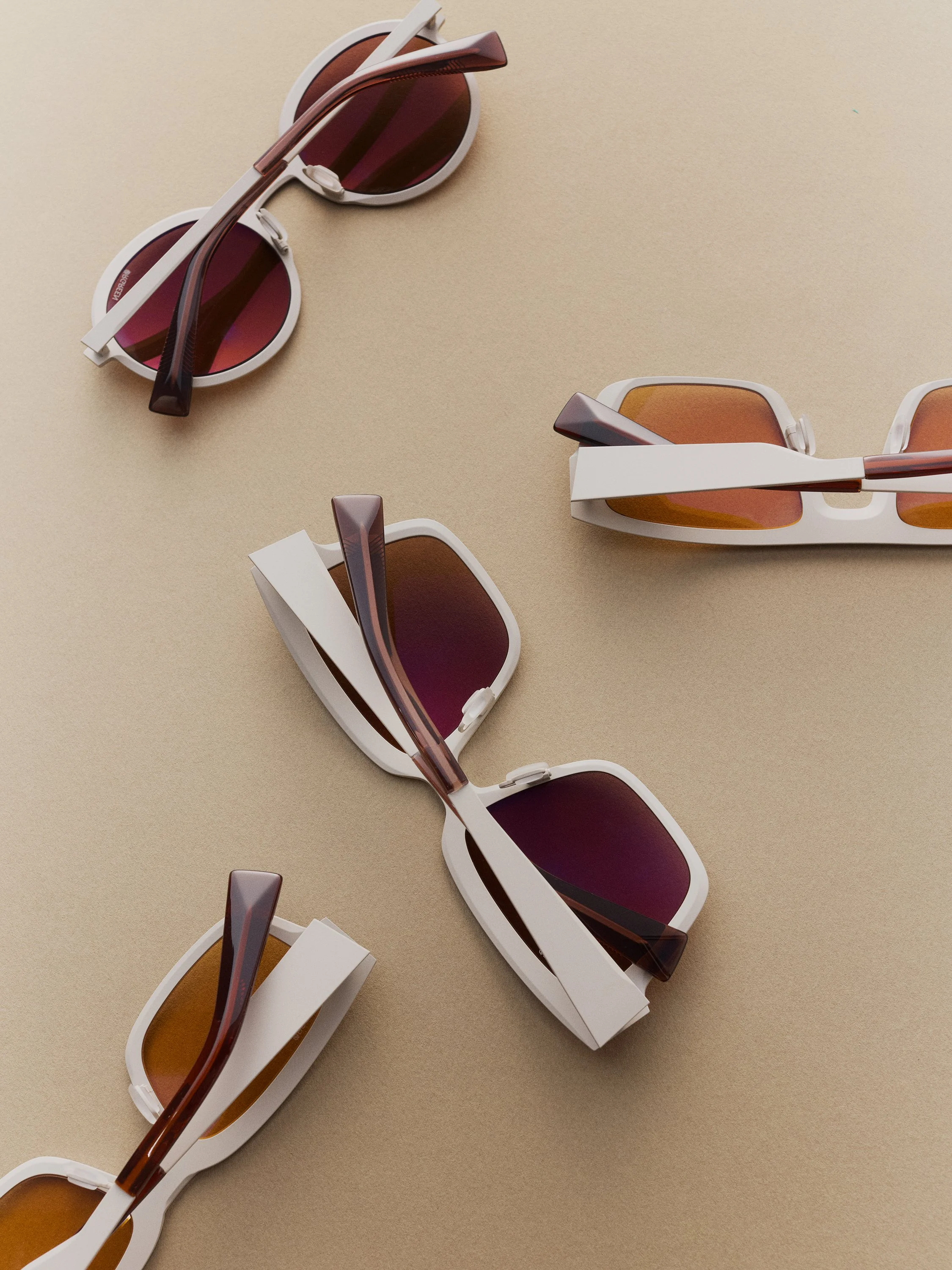 Avenor, Auralis, Kelven and Varyon of Titanium Sun 🗻 sculpted fronts, carried by bold wide temlples clad in acetate, paired with lens colors. Explore the full collection and all its colorways on orgreenoptics.com
