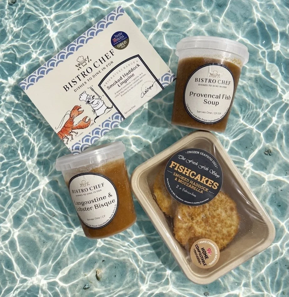 We&rsquo;ve expanded our range of frozen meals and have some delicious new fish dishes for you.
From @bistrochefreadymeals we have :
🐟 Smoked Haddock Linguine with Lobster Sauce
🦞 Langoustine &amp; Lobster Bisque
🥣 Proven&ccedil;al Fish Soup
From 