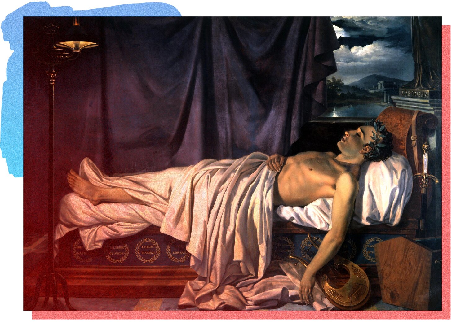 Joseph-Denis Odevaere, Ο Θάνατος του Λόρδου Βύρωνα, 1826 – πηγή : Wikimedia Commons (συλλ. Μουσείο Groeninge)