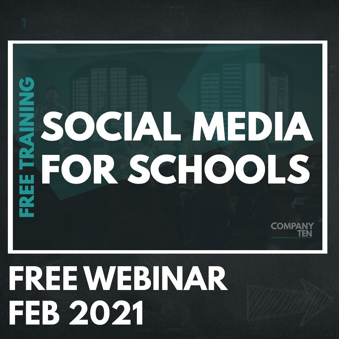 FREE TRAINING EVENT: Social Media For Schools.

Join our latest free training event. February 5th 2021. 

&bull; Social media, your shop window

&bull; Strategy and scheduling

&bull; Do&rsquo;s and Don&rsquo;ts of social media in 2021

&bull; Worksh
