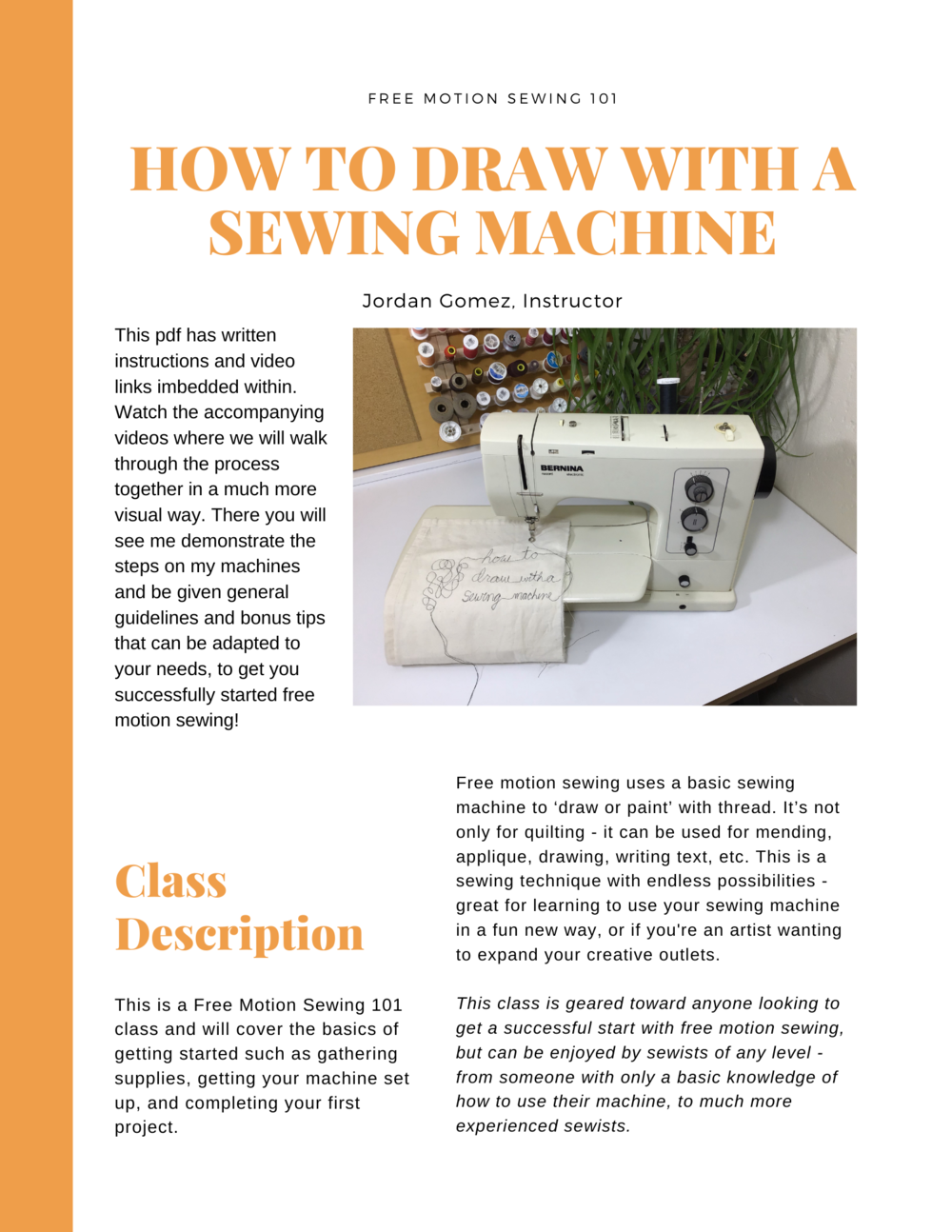 Learn to Sew Session 1:: Get to know your machine