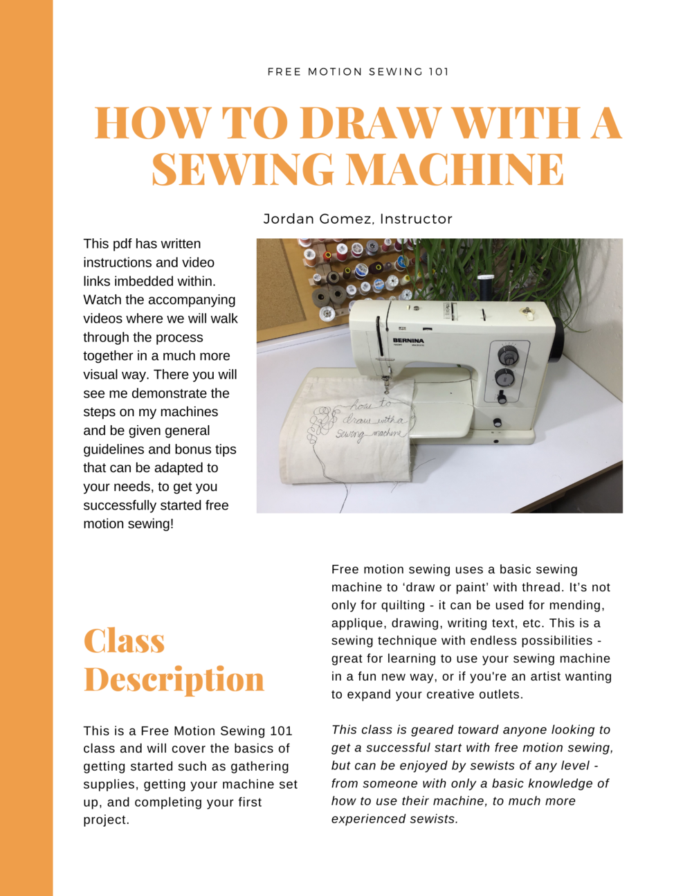 CUSTOMER COURSE: Basic Sewing Machine