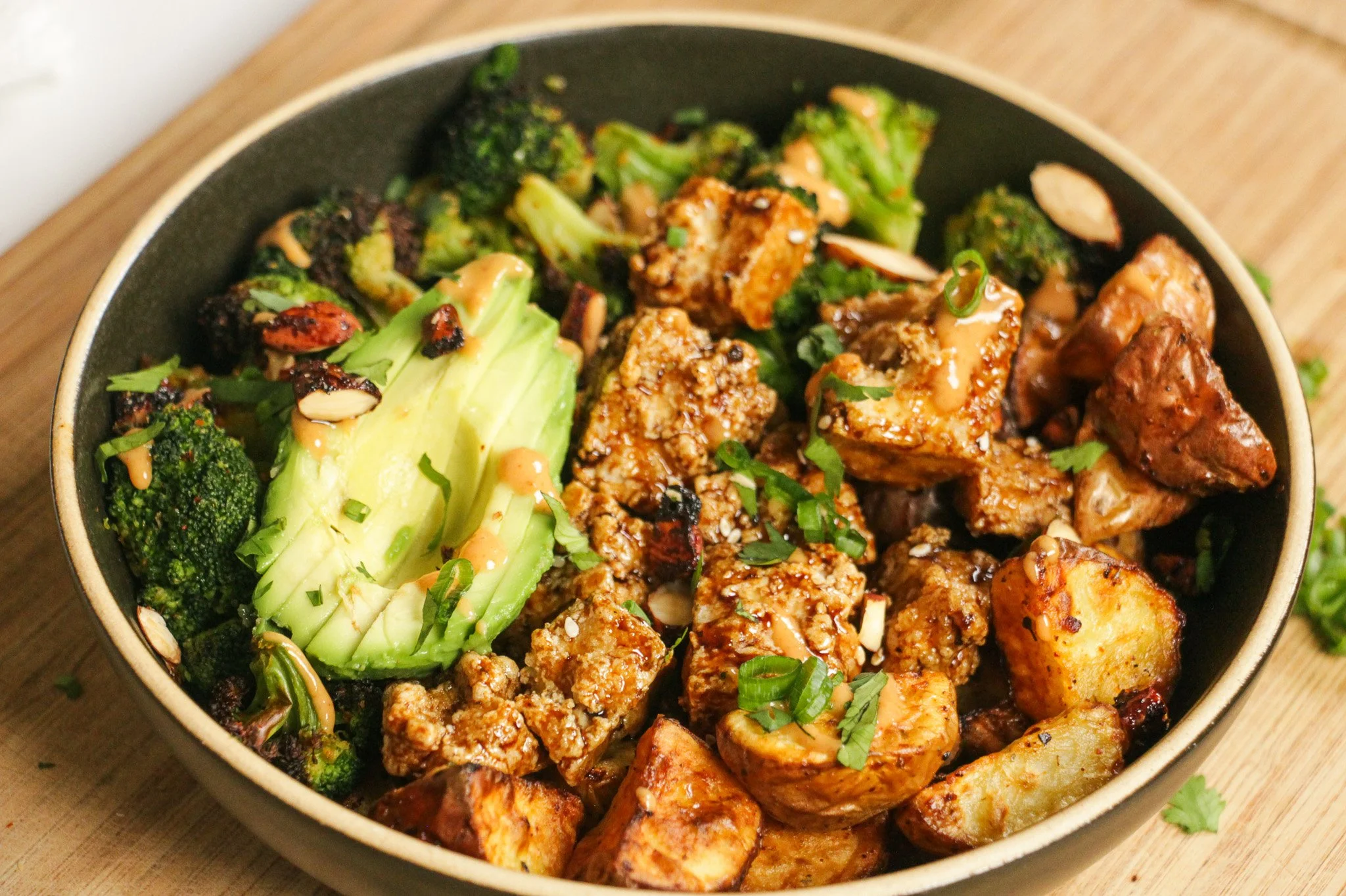 Crispy Tofu Bowl with Peanut Drizzle