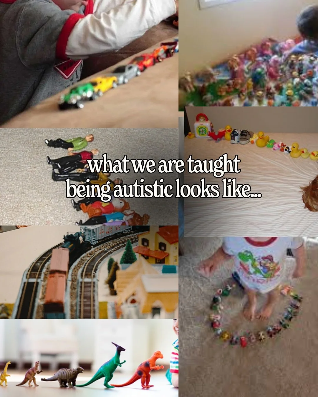 I grew up seeing autism as lining up toy cars, figurines & trains in perfect rows 🤡
but (shock) for many of us, it can look different
💖 spending hours organising collectables, makeup palettes, figurines by colour or size
it looked tidy, norm
