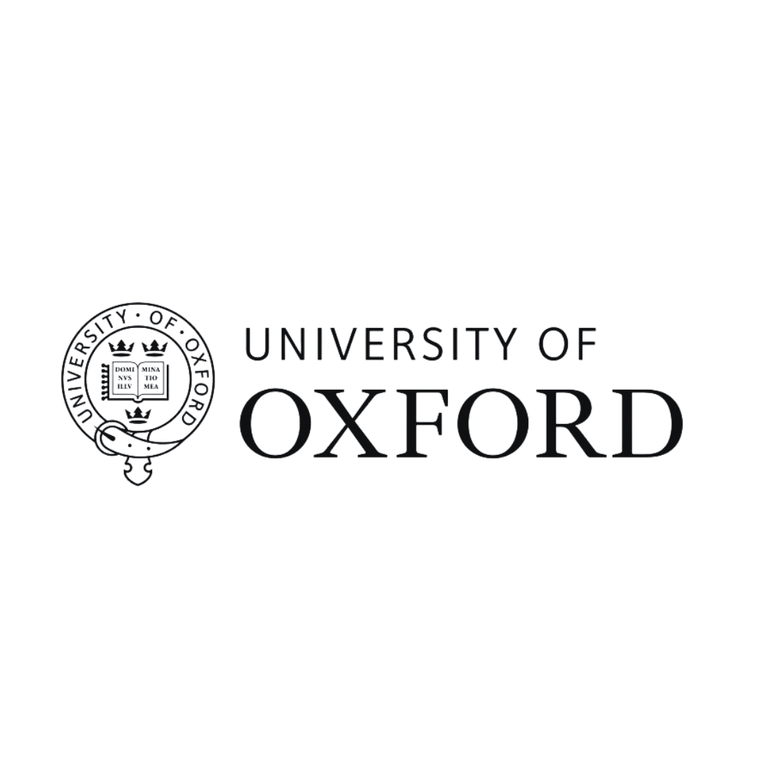 Black background with the University of Oxford logo and text in white.