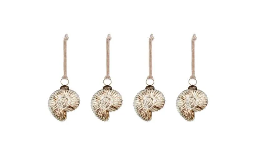 NKUKU SACHIN SHELL BAUBLES -SET OF 4
