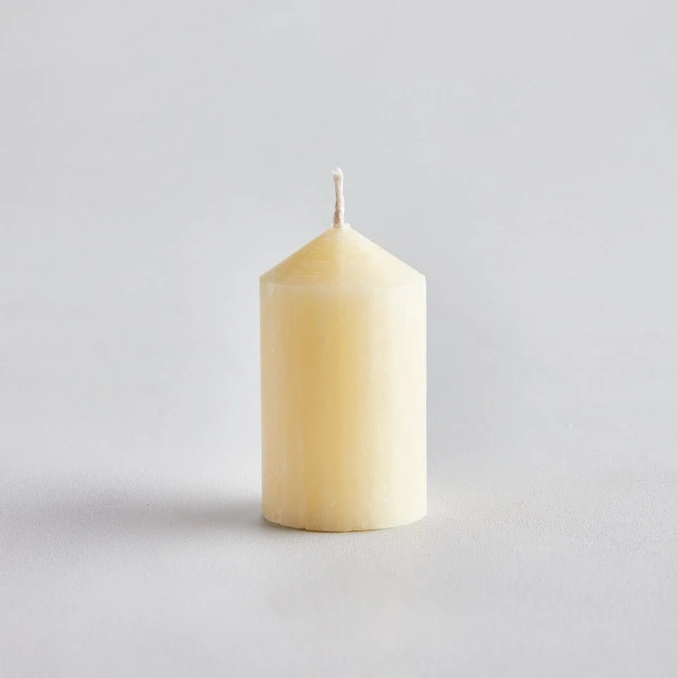ST EVAL IVORY CHURCH MINI PILLAR CANDLE 1.5" X 2.5" — Peacock & May