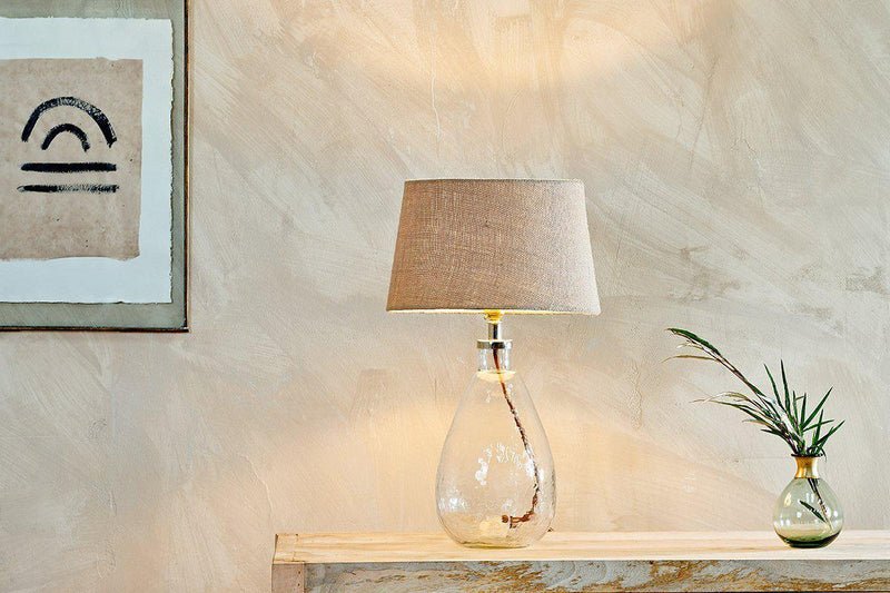 NKUKU BABA RECYCLED CLEAR TALL GLASS LAMP - SMALL TALL