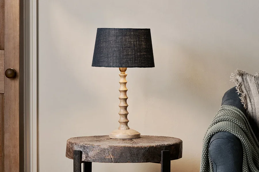 NKUKU AVISA MANGO WOOD BEDSIDE TABLE LAMP