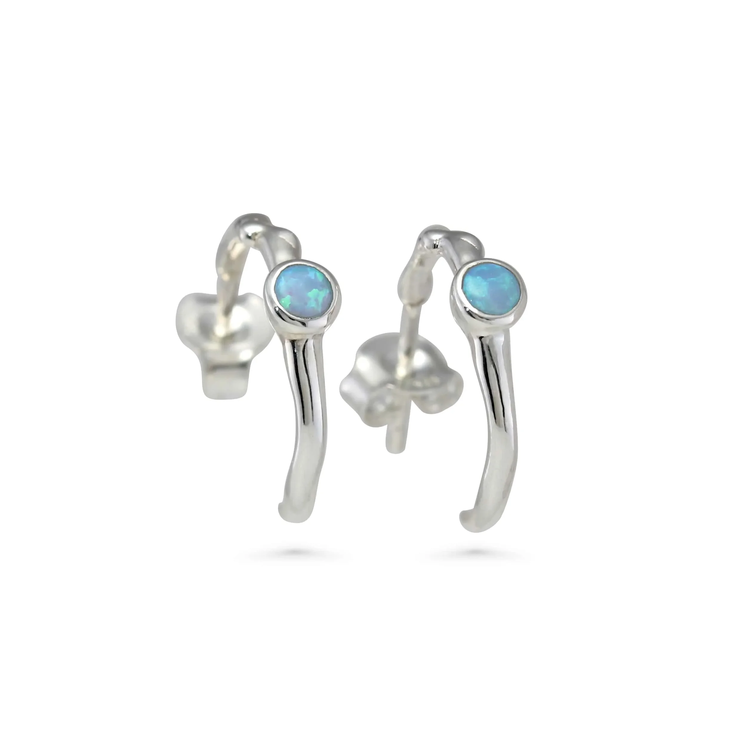 BANYAN BLUE OPALITE HUGGIE HOOP EARRINGS