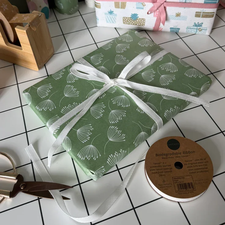 CASCAYDE PEARL WHITE BIODEGRADABLE RIBBON