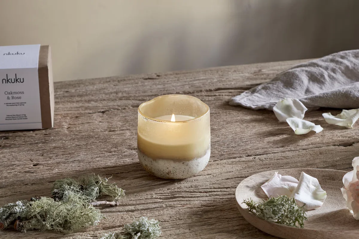 NKUKU OAKMOSS & ROSE 1 WICK SCENTED CANDLE