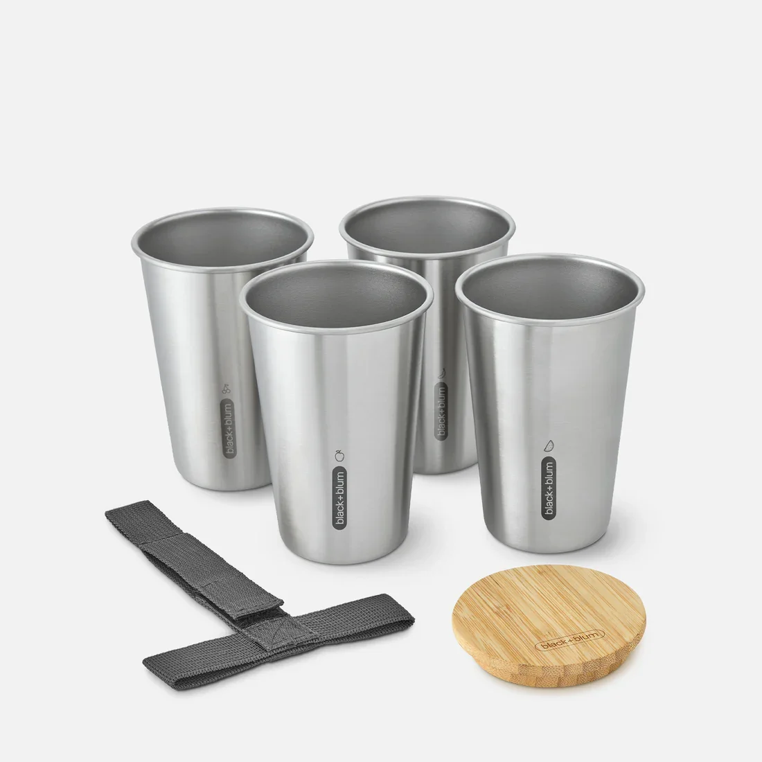 BLACK + BLUM STAINLESS STEEL CUPS - SET OF 4