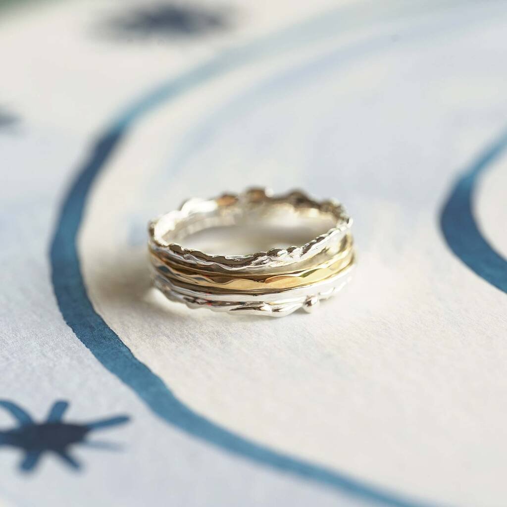 BANYAN MIXED METAL DUAL SPINNING RING — Peacock & May