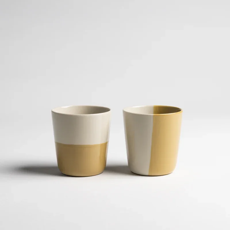 KINDRED RUE LARGE BEAKERS - MUSTARD YELLOW - SET OF 2