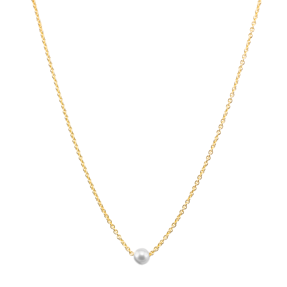 Kette Silber vergoldet mit Perle by MMdesign